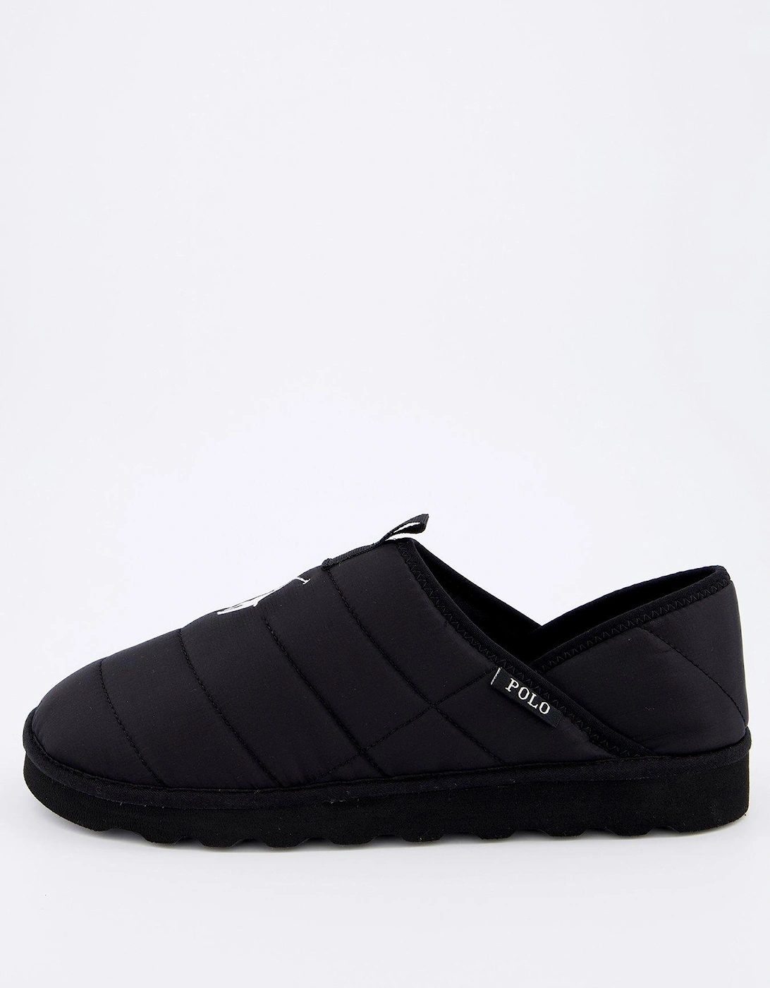 Everett Quilted Collapse Heel Slippers - Black