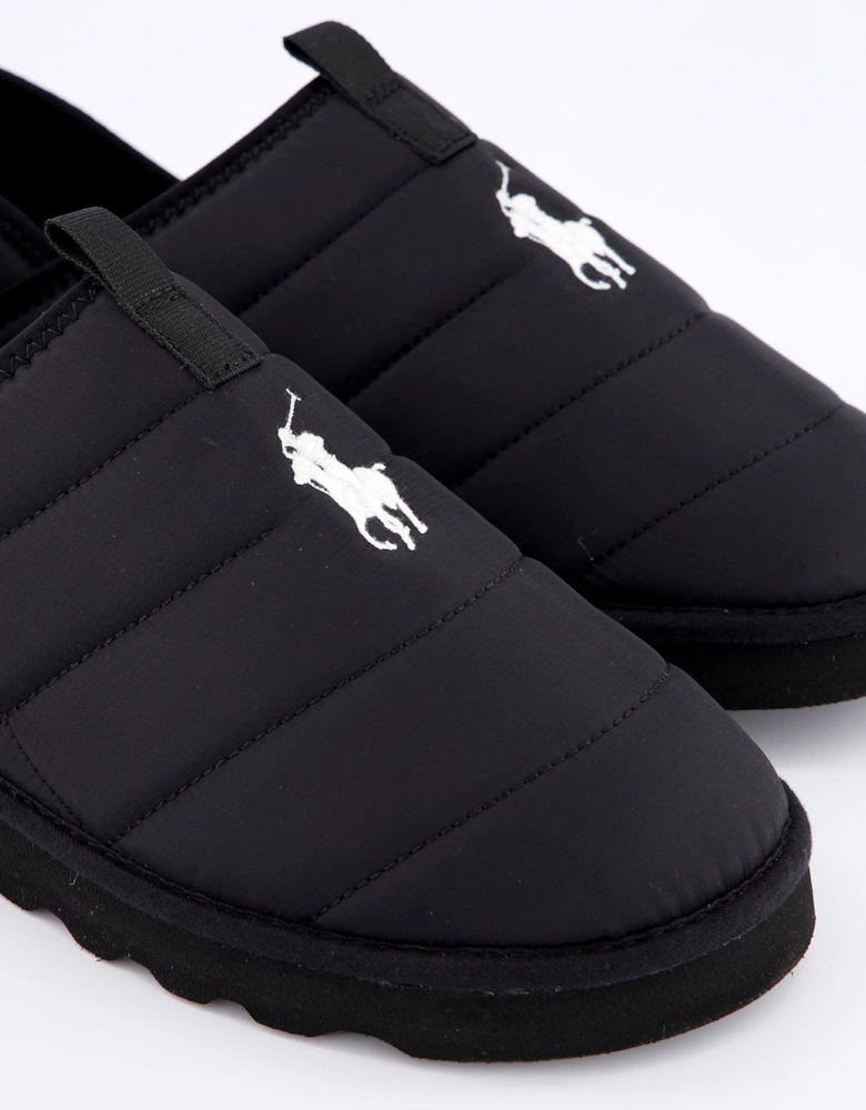 Everett Quilted Collapse Heel Slippers - Black