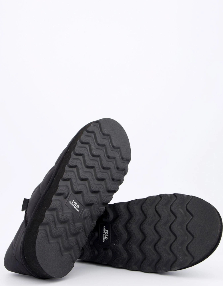 Everett Quilted Collapse Heel Slippers - Black