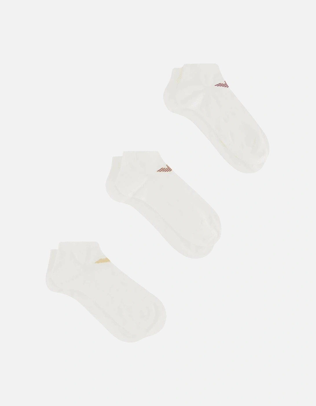 Cotton 3-Pair Eagle Logo White Ankle Socks, 2 of 1