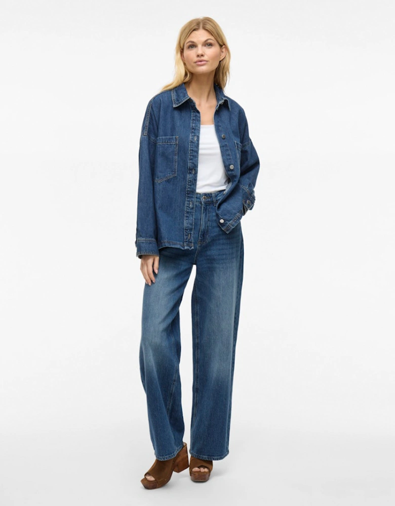 Creek Long Sleeve Denim Shirt Medium Blue