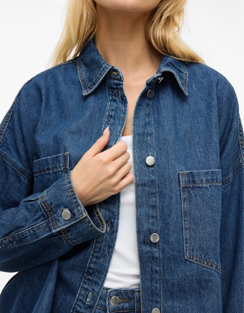 Creek Long Sleeve Denim Shirt Medium Blue