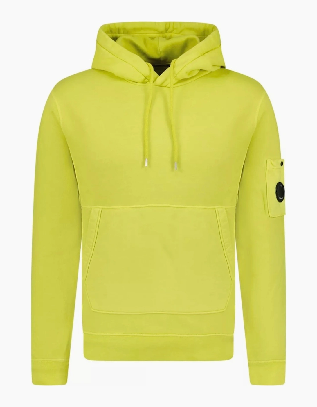 Cp Company Men's Yellow Diagonal Raised Fleece Lens Hooded Sweatshirt - Golden Palm - Size: 40