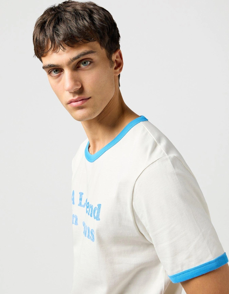 Ringer Vintage Script T-Shirt - White