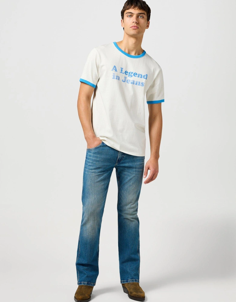 Ringer Vintage Script T-Shirt - White