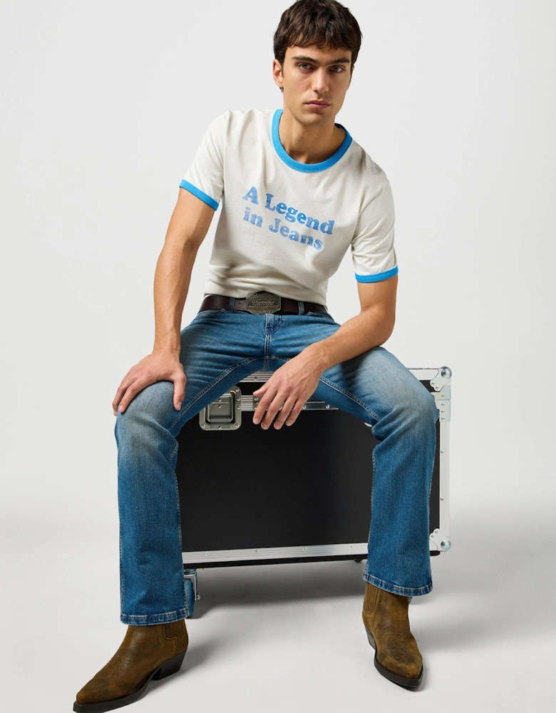 Ringer Vintage Script T-Shirt - White