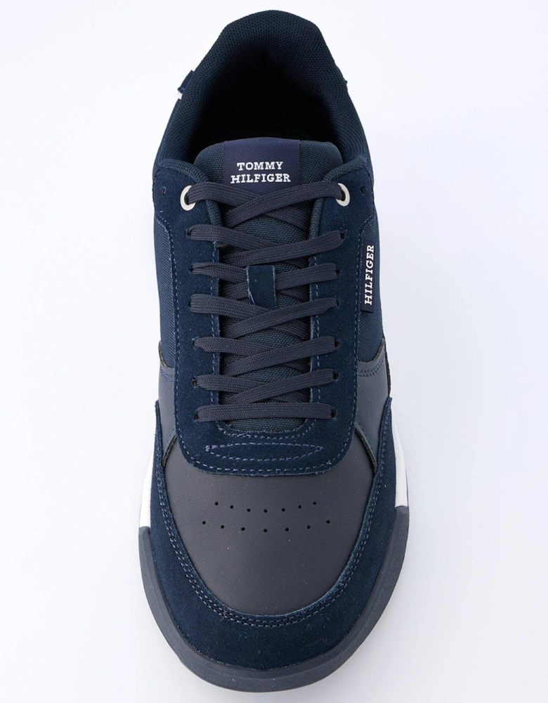 Mixed Media Retro Running Shoes - Navy