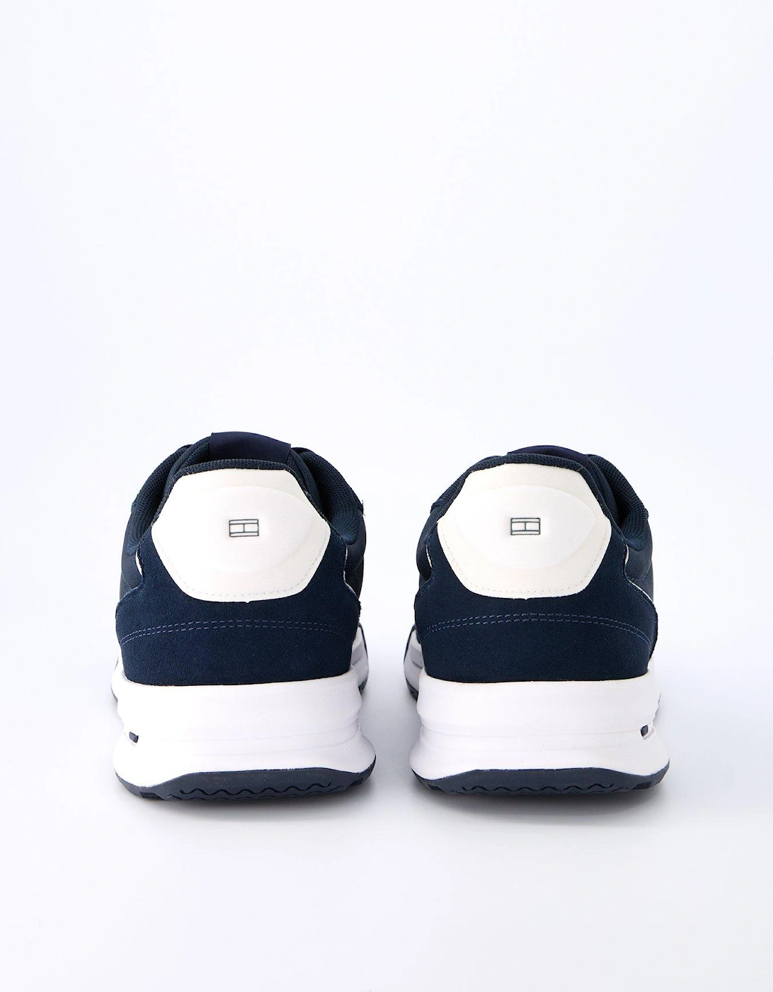 Mixed Media Retro Running Shoes - Navy