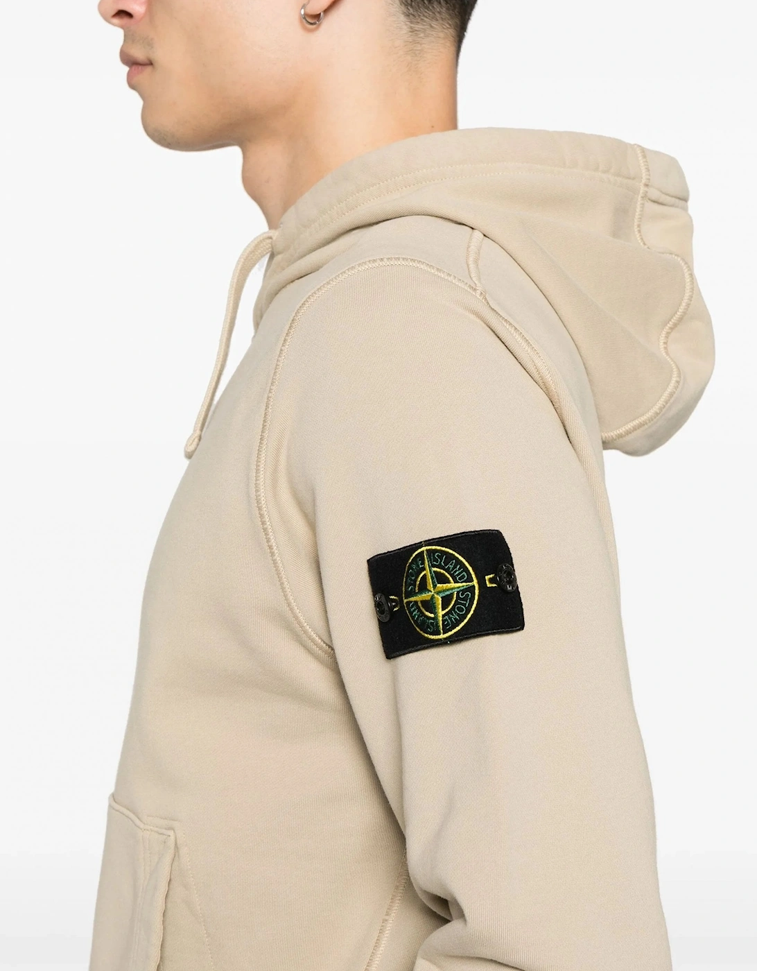 Compass Badge S0051 Hooded Top Beige