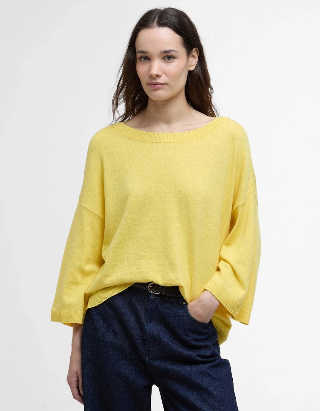 Women's Barbour Lucy Womens Jumper - Sunray Yellow - Size: 12