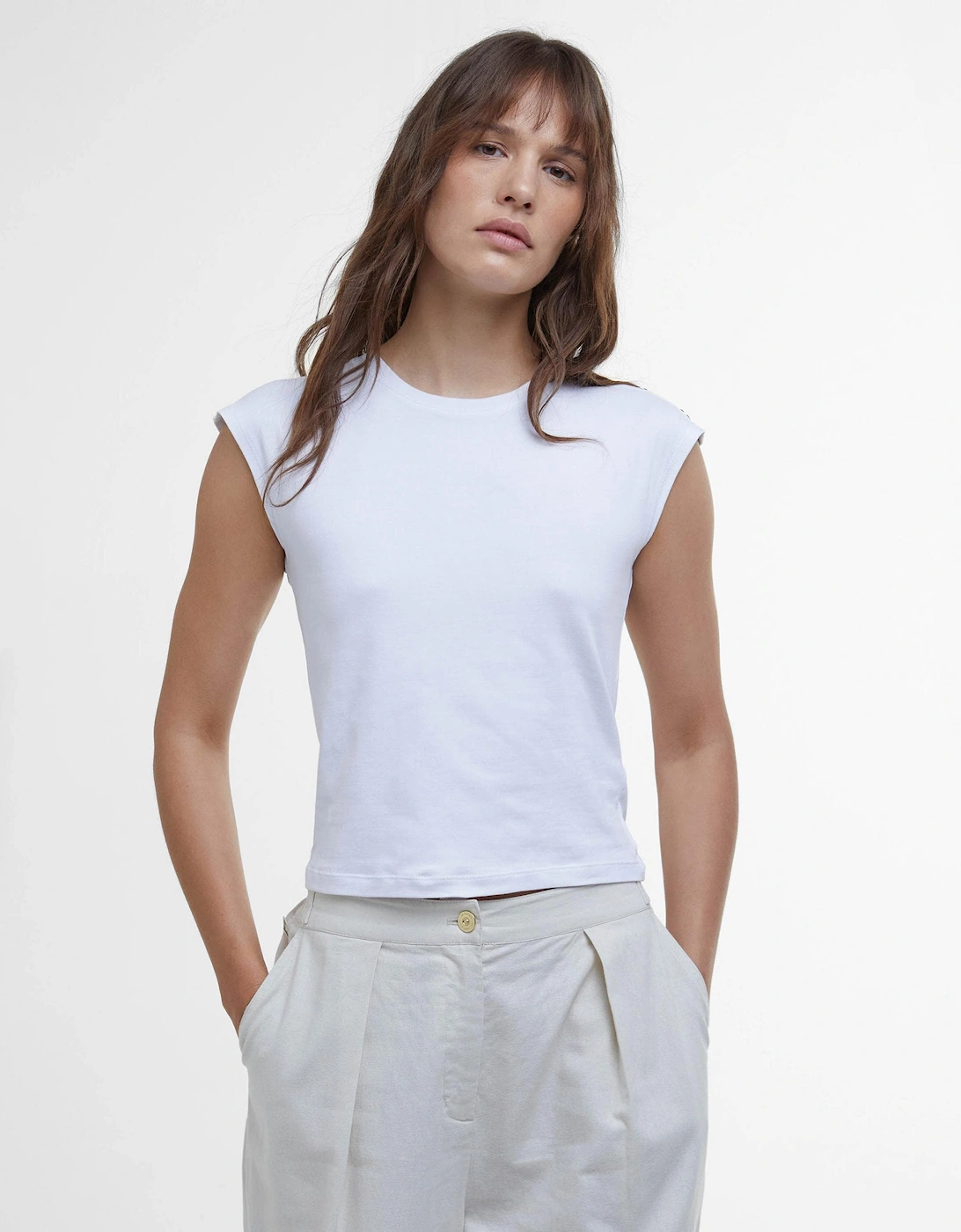 Women's Barbour International Priya Womens Sleeveless Top - White - Size: 12