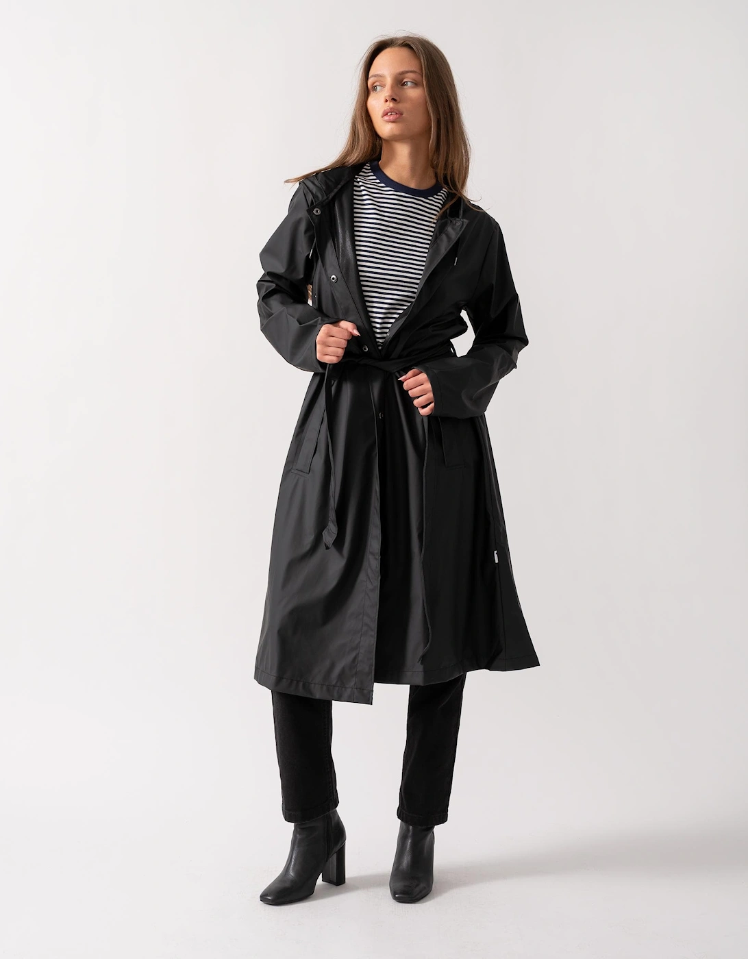 Rains Women's Black A-Line Longer Jacket - 01 - 01 - M - Image 2