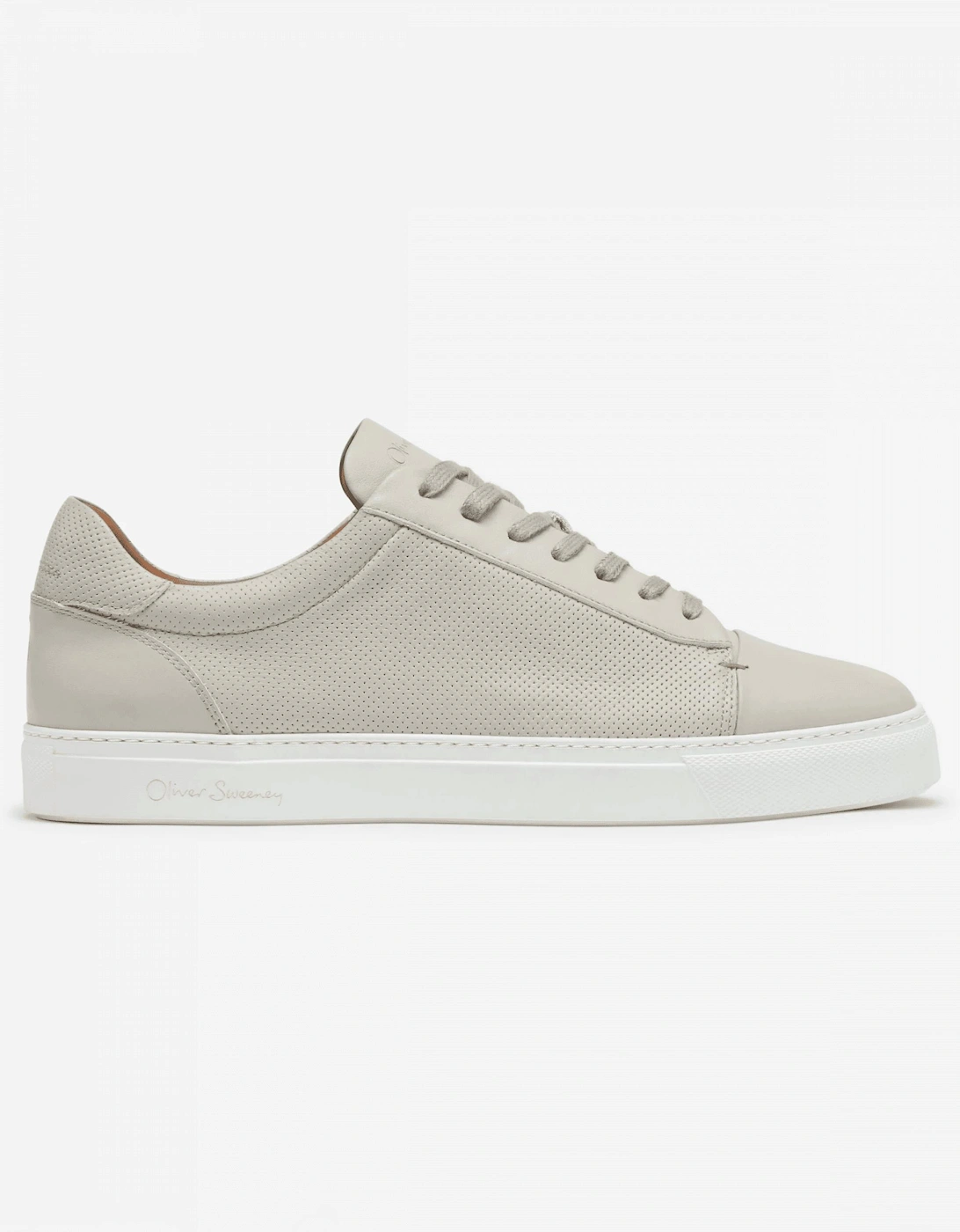 Almada Mens Perforated Leather Trainers