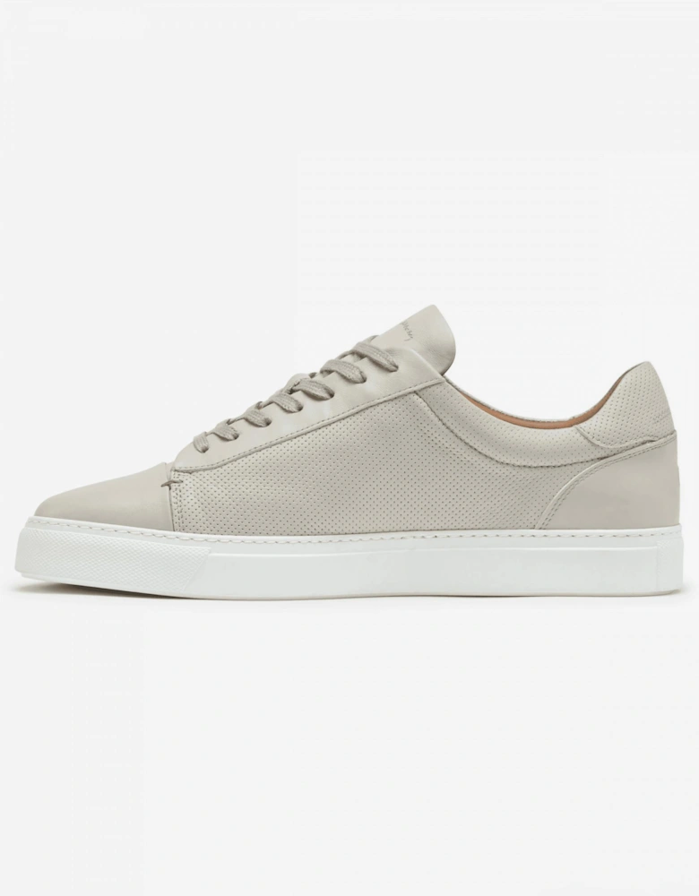 Almada Mens Perforated Leather Trainers