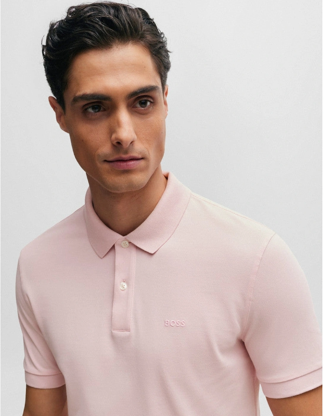 BOSS Black Pallas Polo Shirt 688 Light Pastel Pink