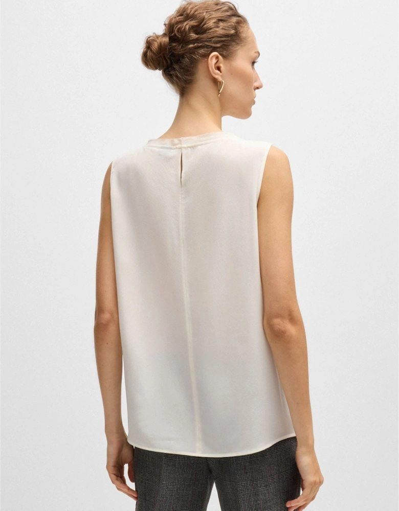 Bemiula Pleat-Front Sleeveless Blouse