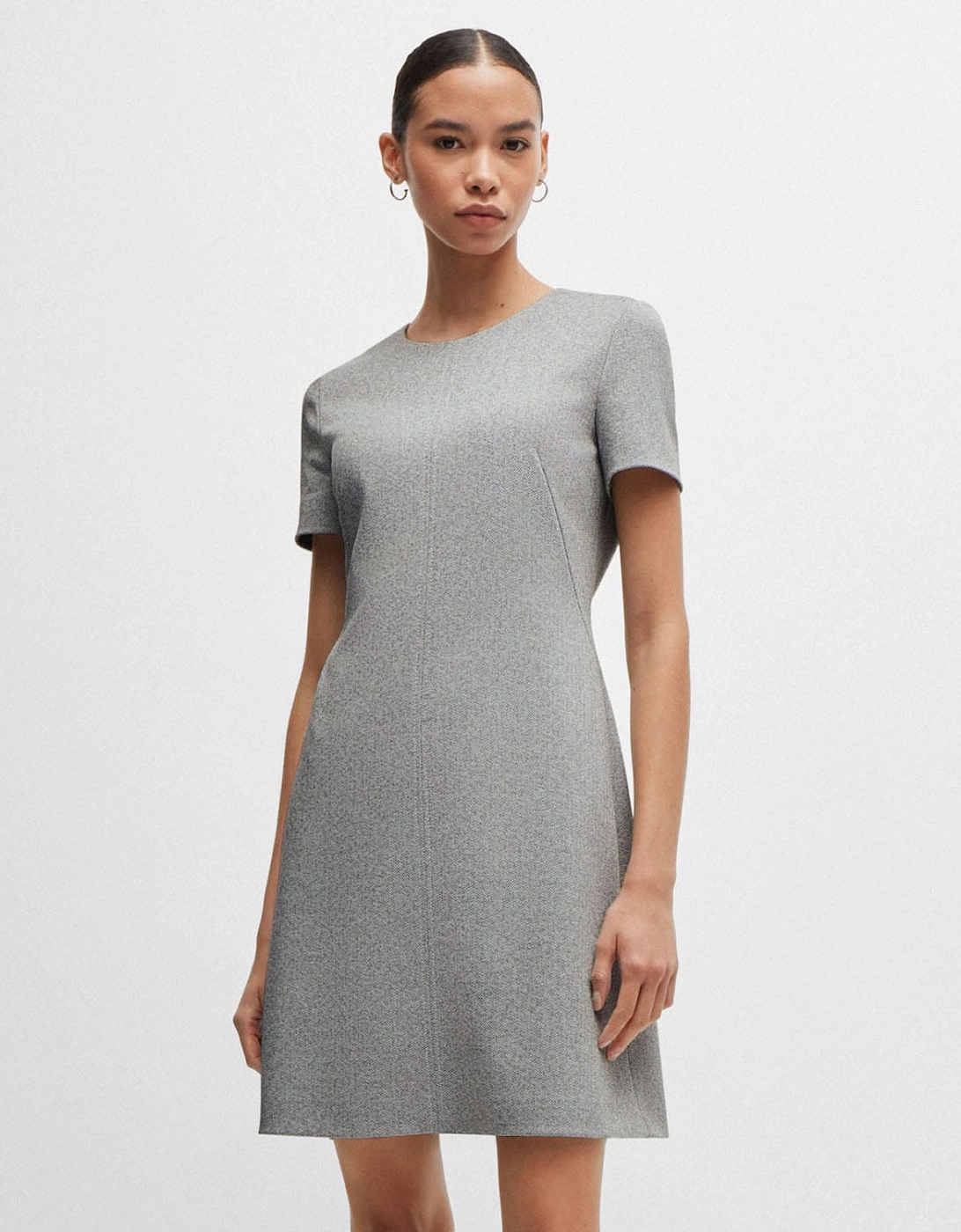 Hugo Boss Women's Donalara Short Sleeve Dress - Grey - Size: 10