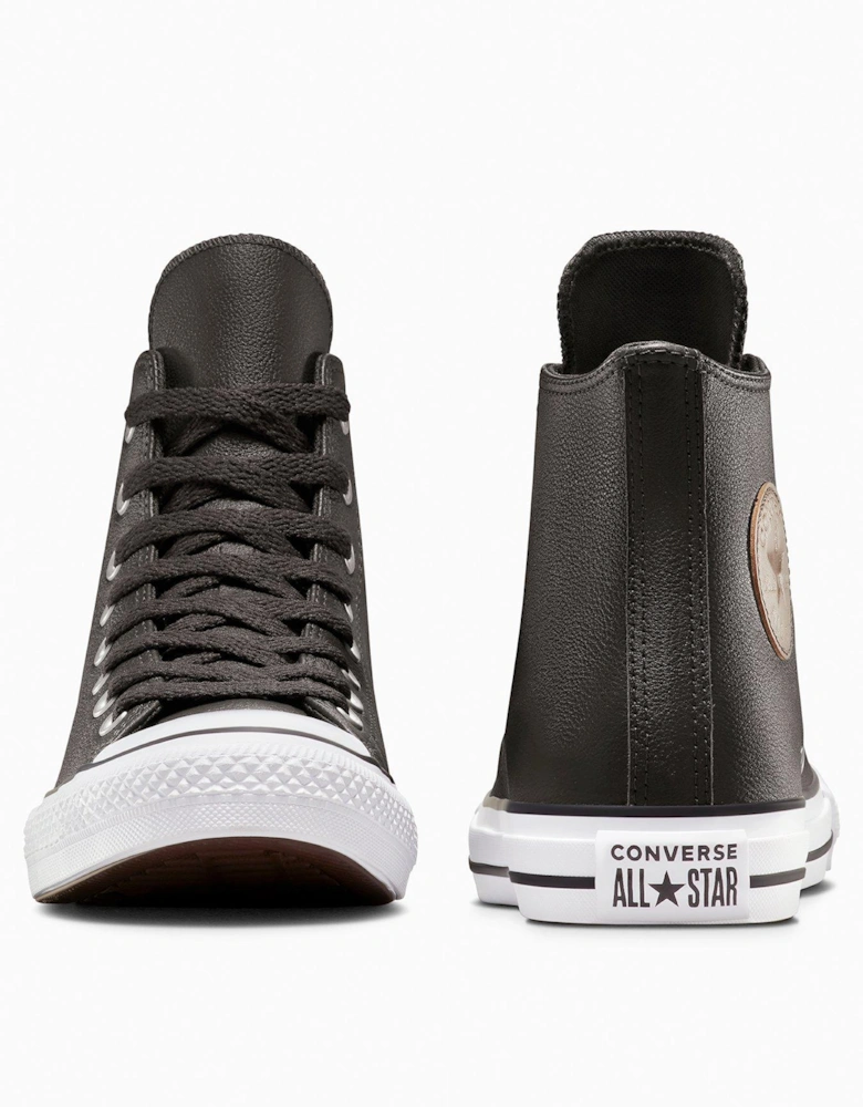 Mens Chuck Taylor All Star Leather Hi Top Trainers - Brown