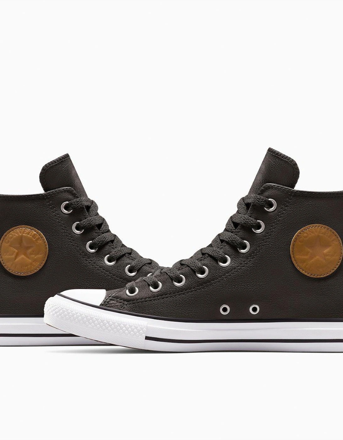 Mens Chuck Taylor All Star Leather Hi Top Trainers - Brown