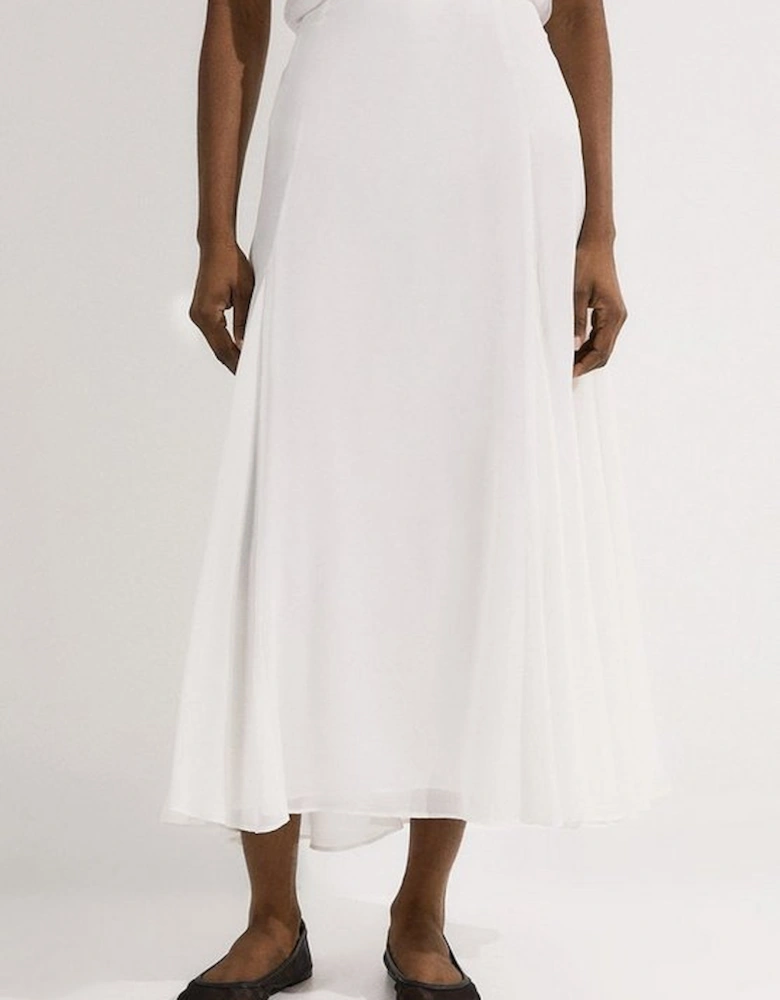 Sheer Viscose Georgette Woven Maxi Skirt