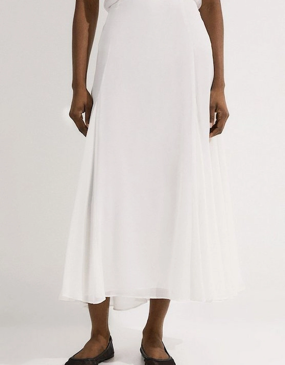 Sheer Viscose Georgette Woven Maxi Skirt