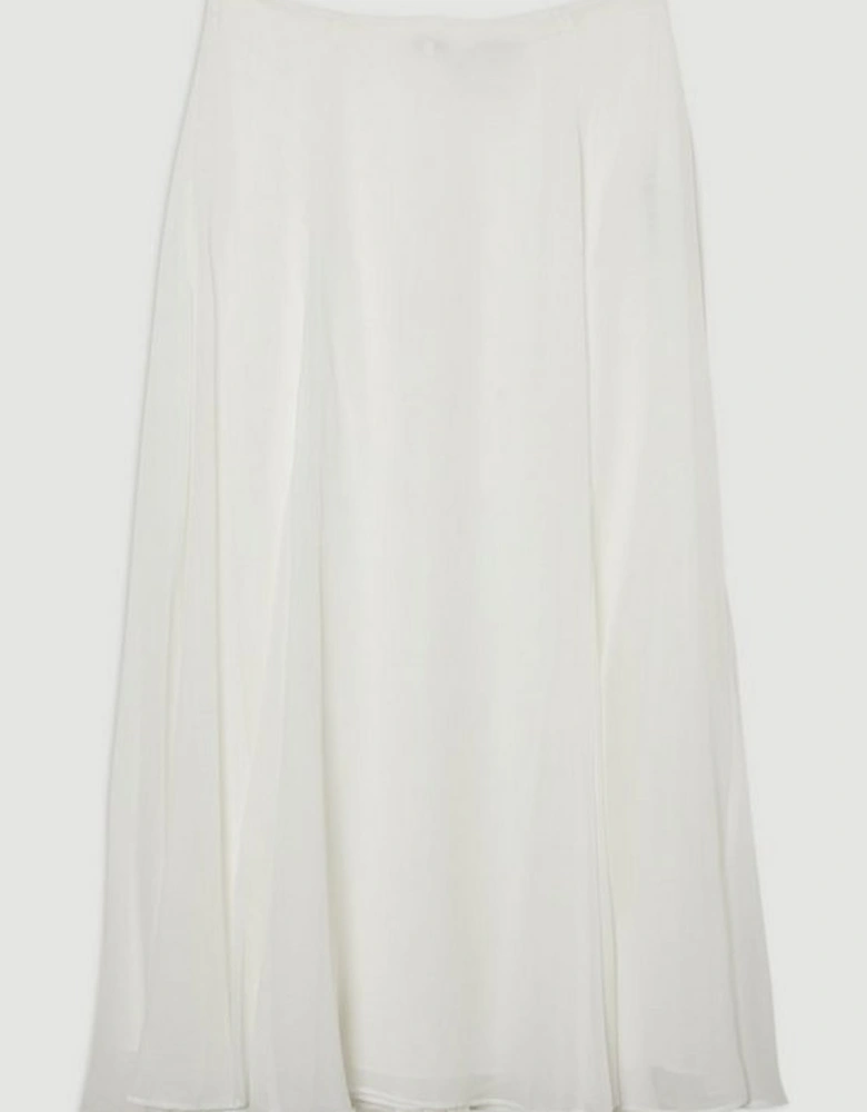 Sheer Viscose Georgette Woven Maxi Skirt
