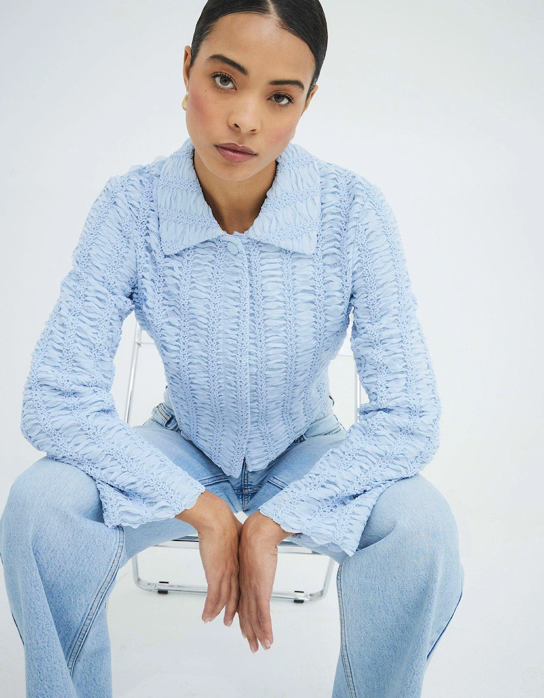 Texture Collar Jacket - Light Blue, 2 of 1