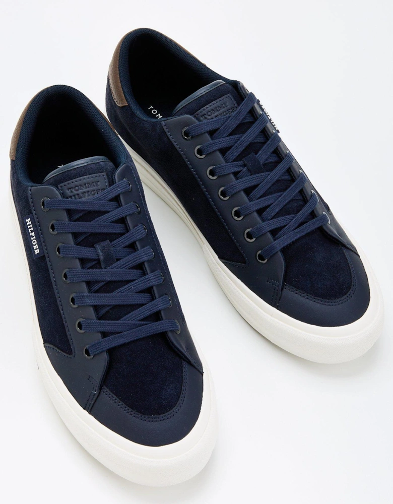Vulcanised Low Suede Shoes - Navy