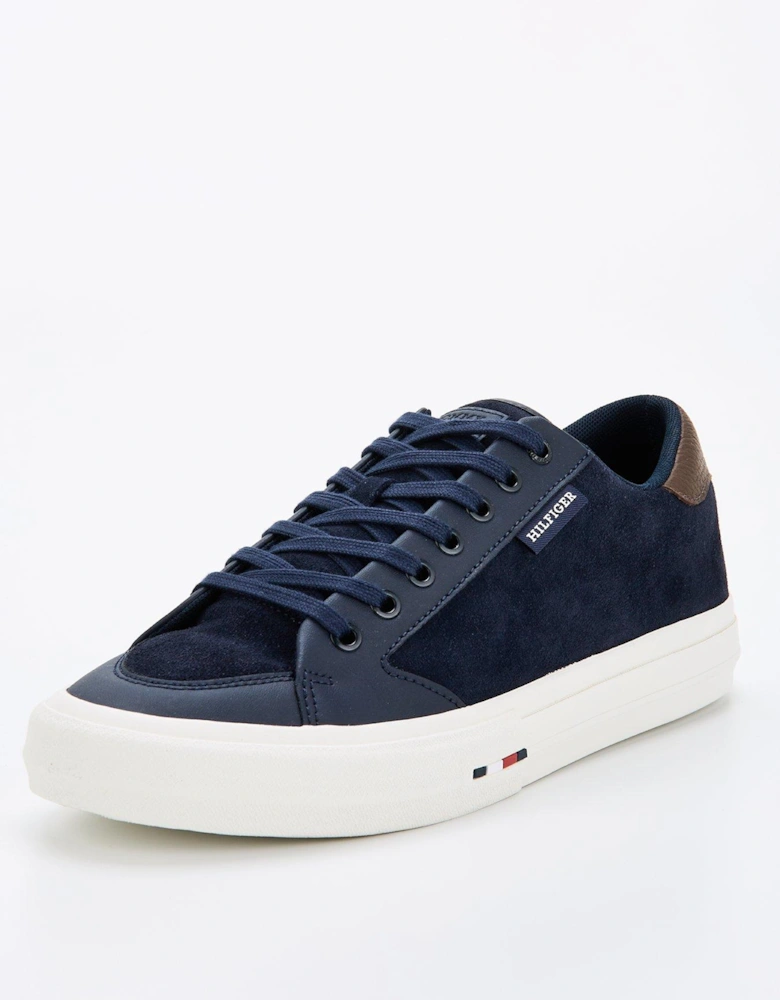Vulcanised Low Suede Shoes - Navy