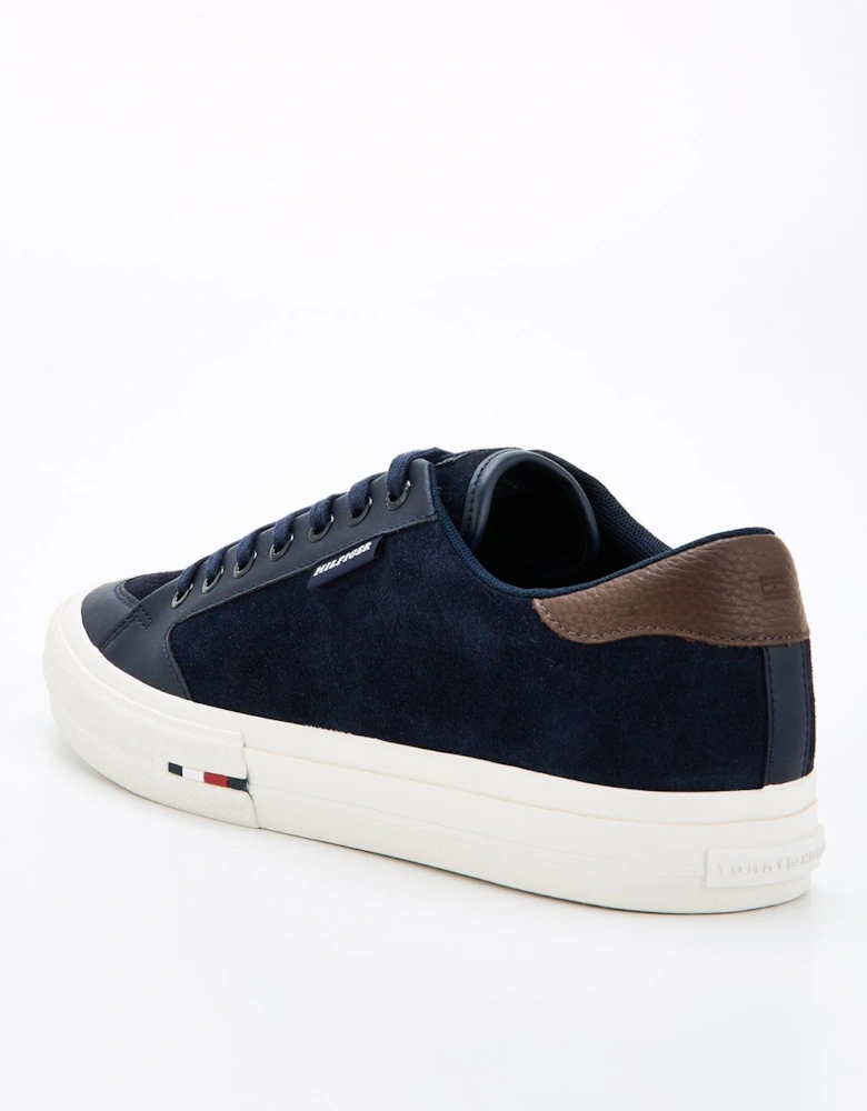 Vulcanised Low Suede Shoes - Navy
