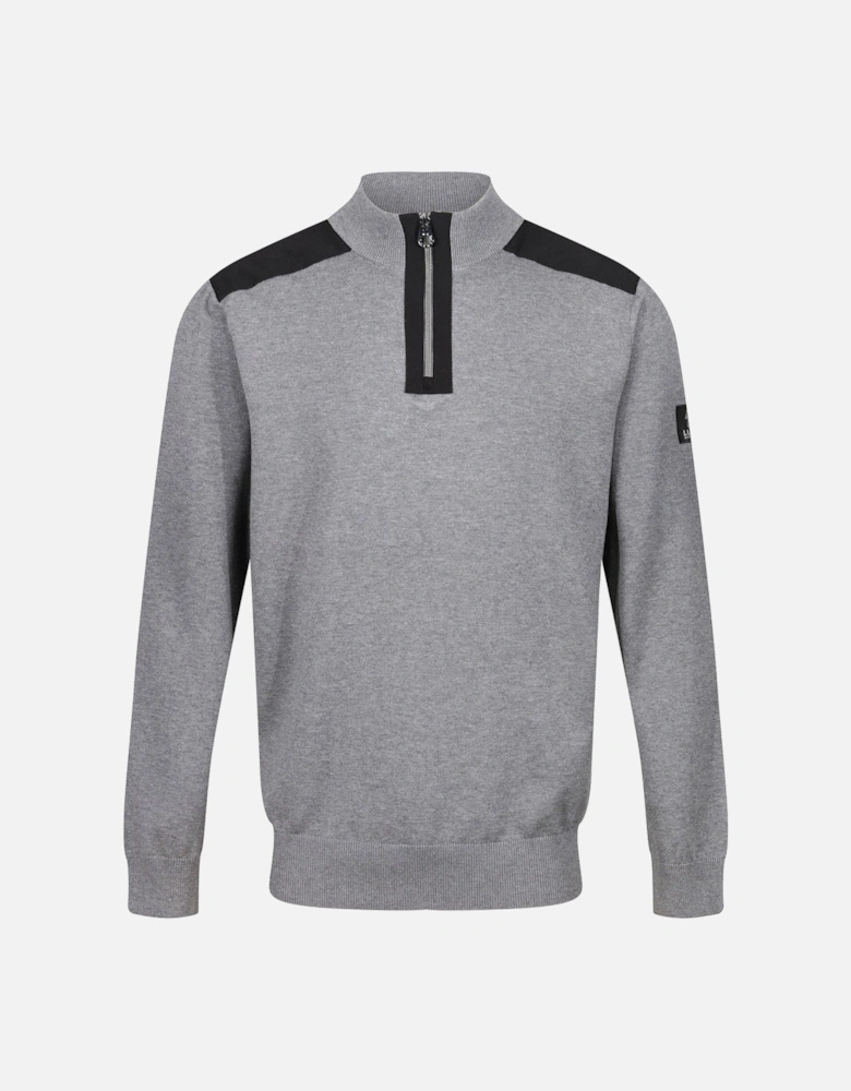 Heddon Zip Knitted Jumper - GREY