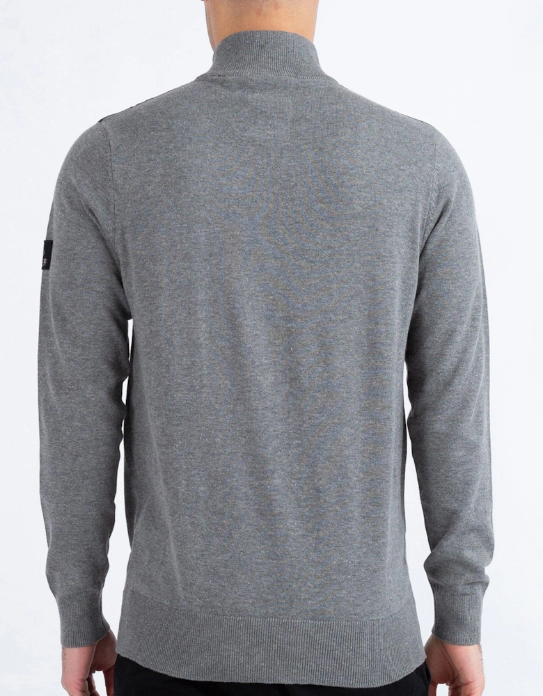 Heddon Zip Knitted Jumper - GREY