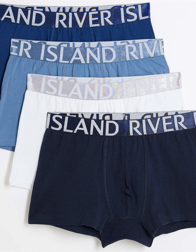 Sateen Contrast 4 Pack Trunks - Blue