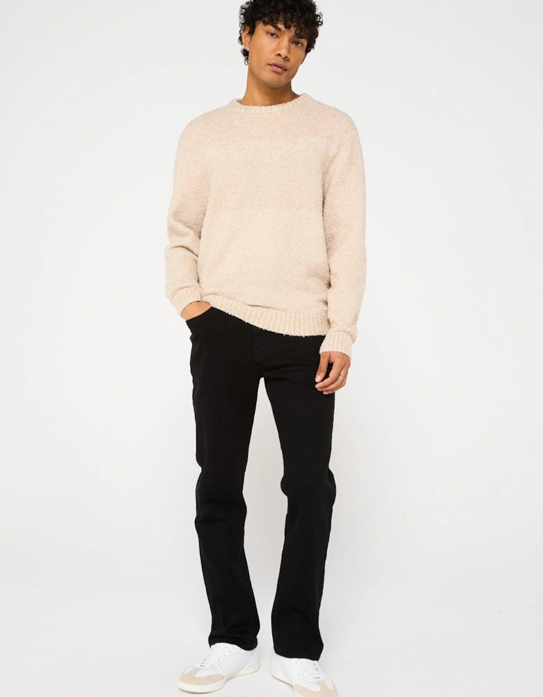 Boucle Crew Knitted Jumper - Beige