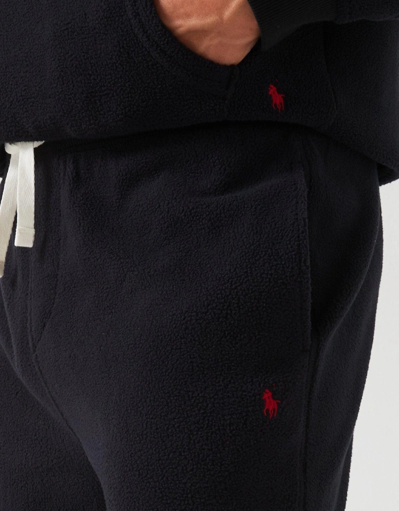 Polar Fleece Cuffed Loungewear Pants - Black