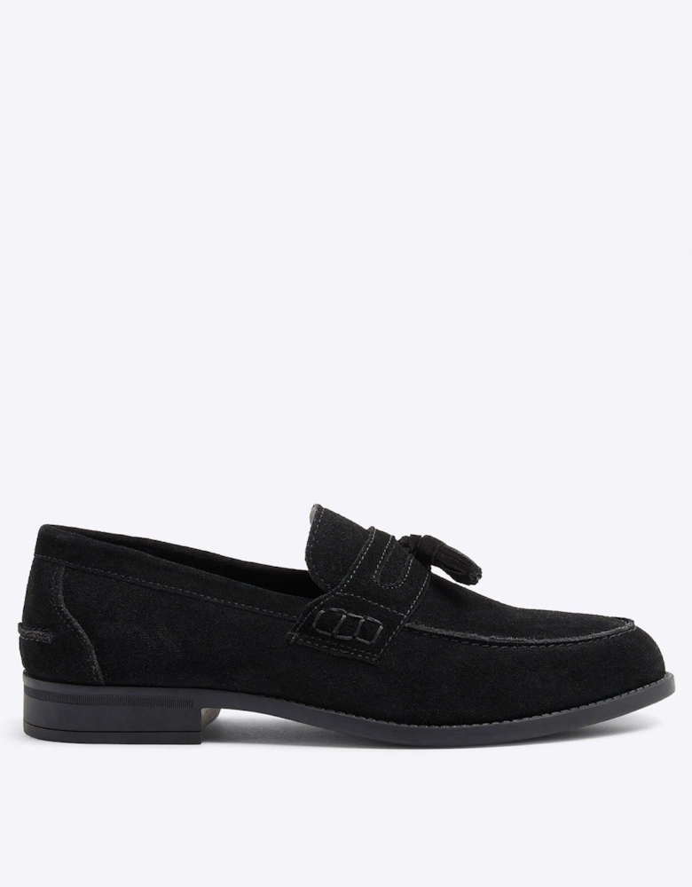 Sardinia Suede Tassel Casual Slip On Shoes - Black