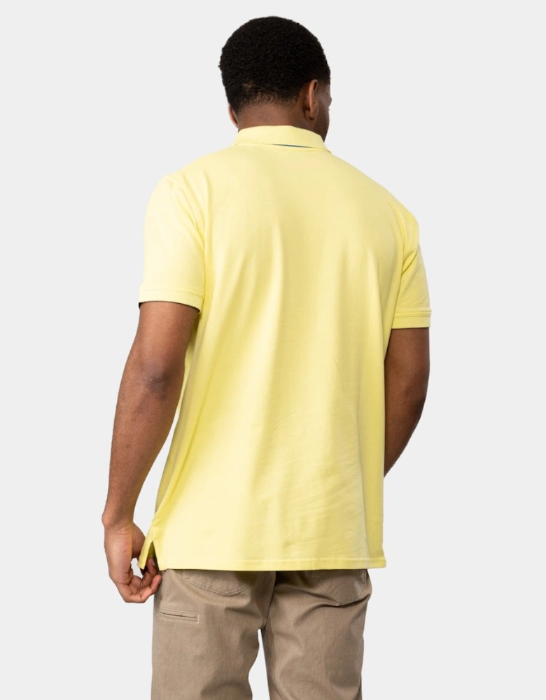 Mens Contrast Collar Pique Short Sleeve Rugger