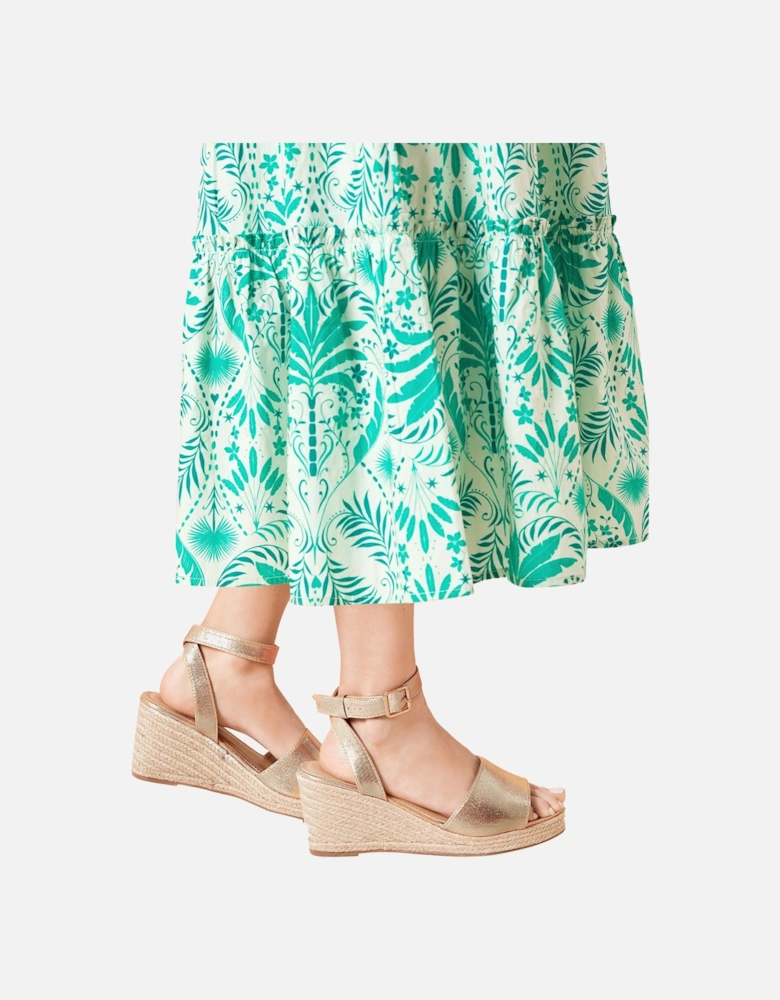 Womens/Ladies Rebekah Peep Toe Wide Wedge Sandals