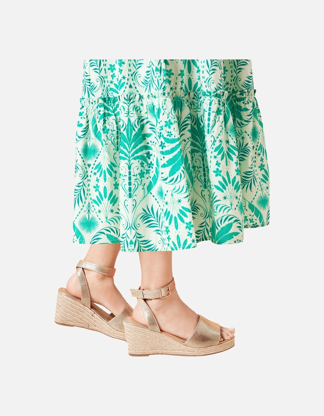 Womens/Ladies Rebekah Peep Toe Wide Wedge Sandals, 3 of 2