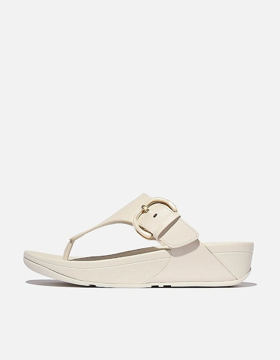 Womens Lulu Resin-Buckle Leather Toe-Post Sandals, 5 of 4