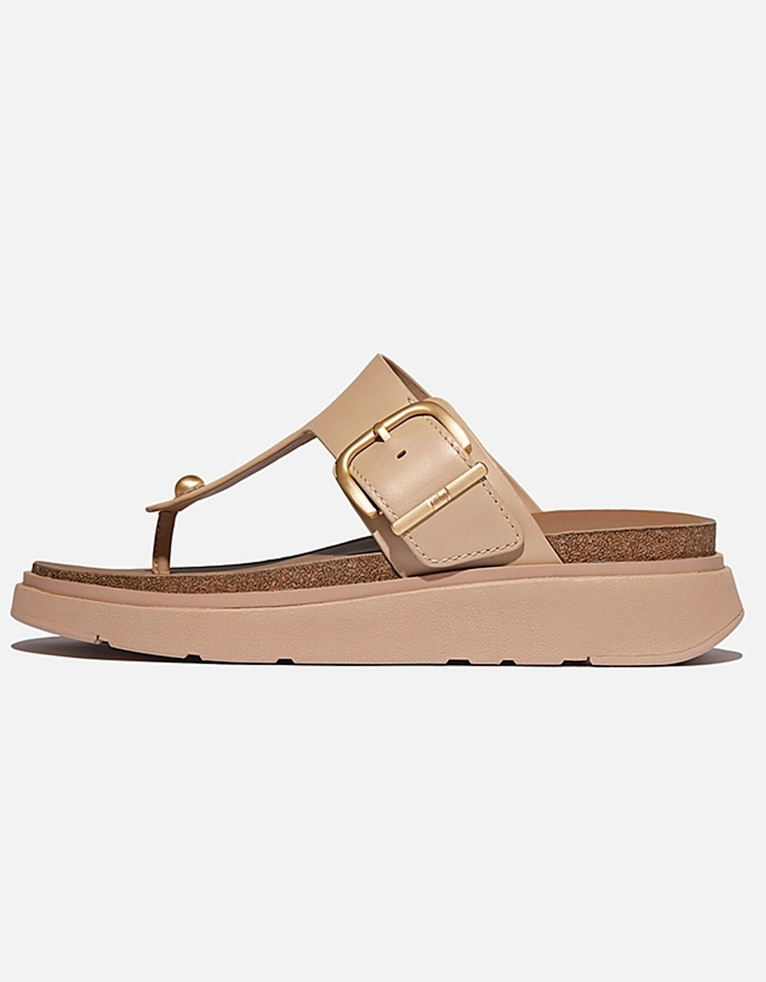 Womens Gen-FF Buckle Leather Toe-Post Sandals, 5 of 4