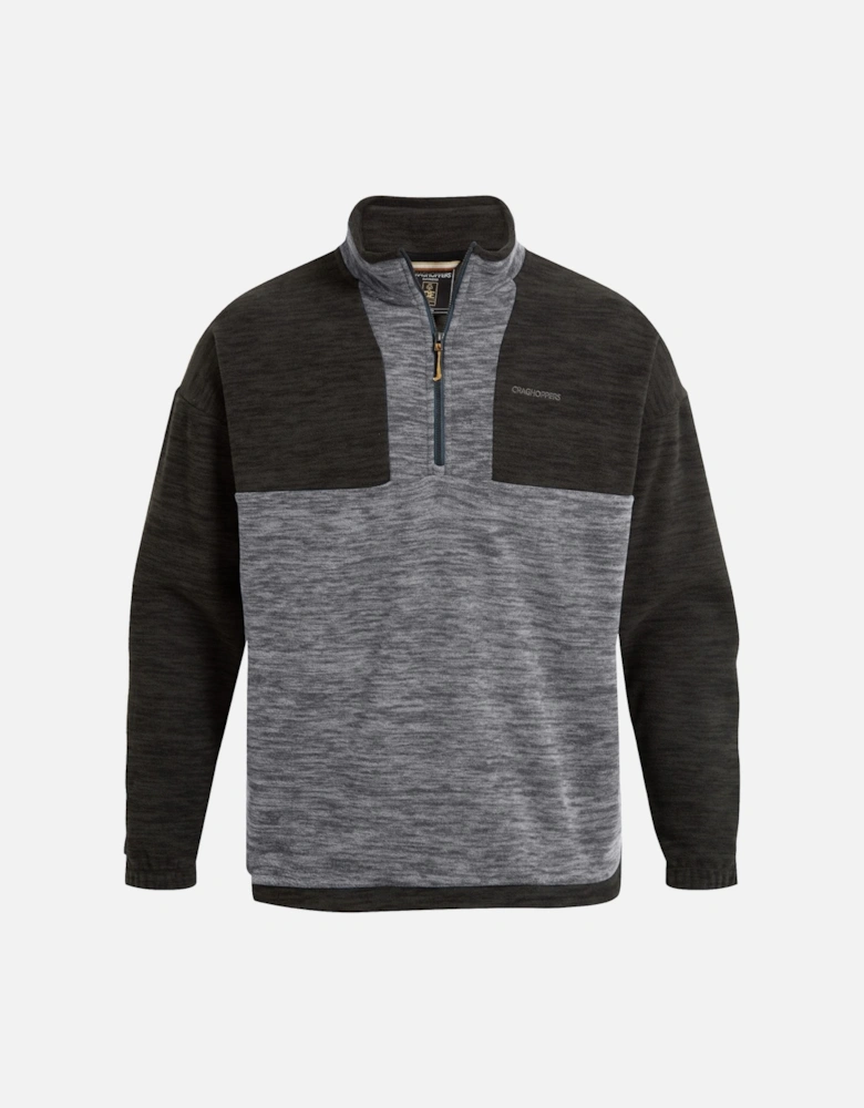 Mens Esk Colour Block Melange Half Zip Fleece Top