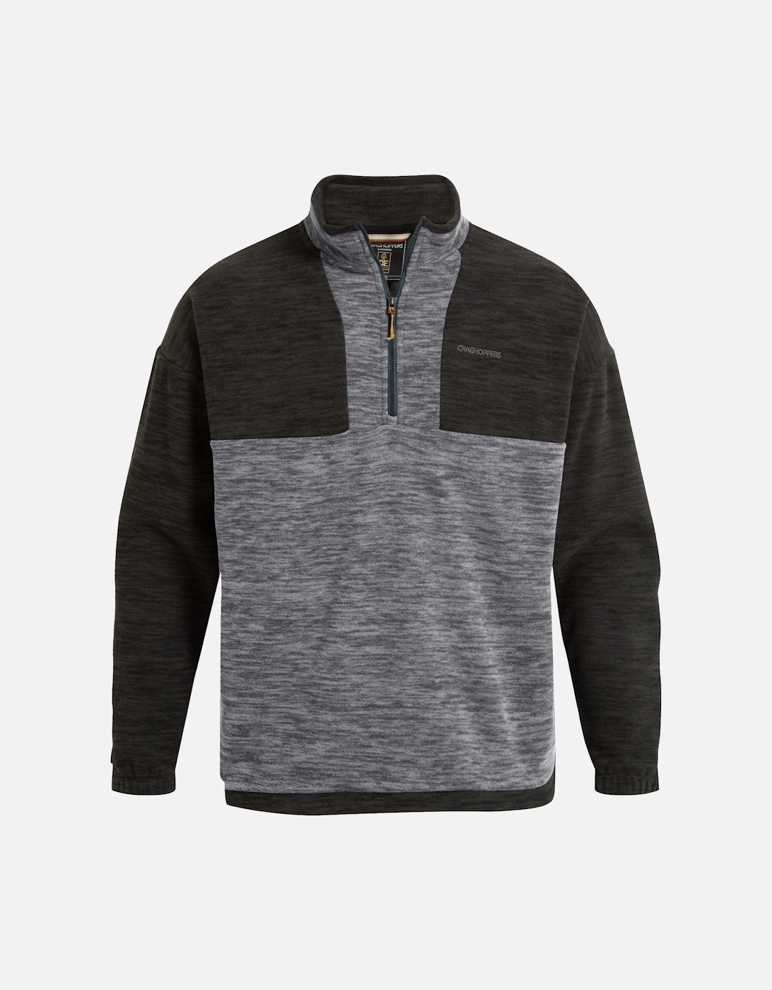 Mens Esk Colour Block Melange Half Zip Fleece Top, 6 of 5