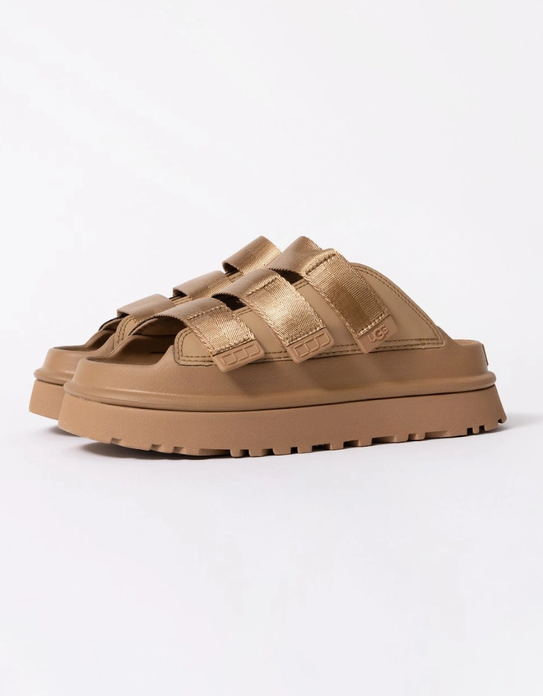 Women's UGG Goldenglow Slide Womens Sandal - Dark Sand - Cream - Size: 5