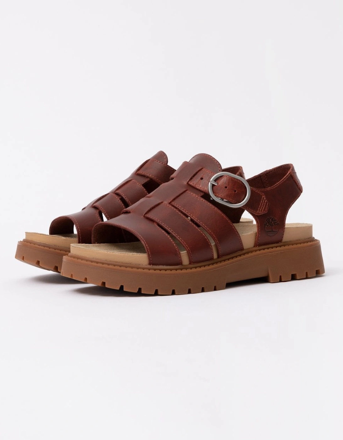 Women's Timberland Clairemont Way Womens Fisherman Sandals - Dark Red Full Grain - Brown - Size: E/7