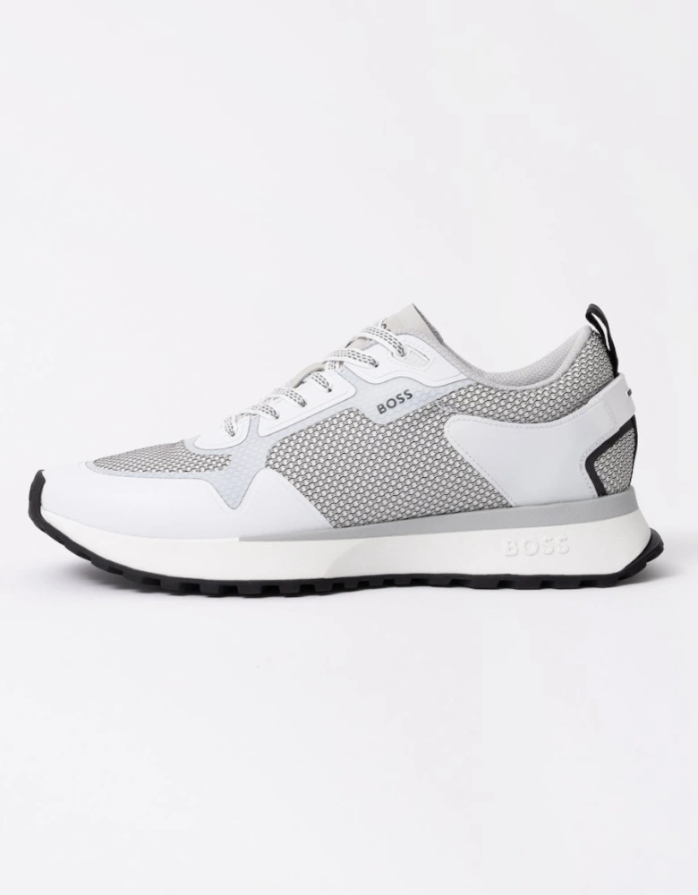 BOSS Orange Jonah Mixed-Material Trainers with Mesh Details and Branding