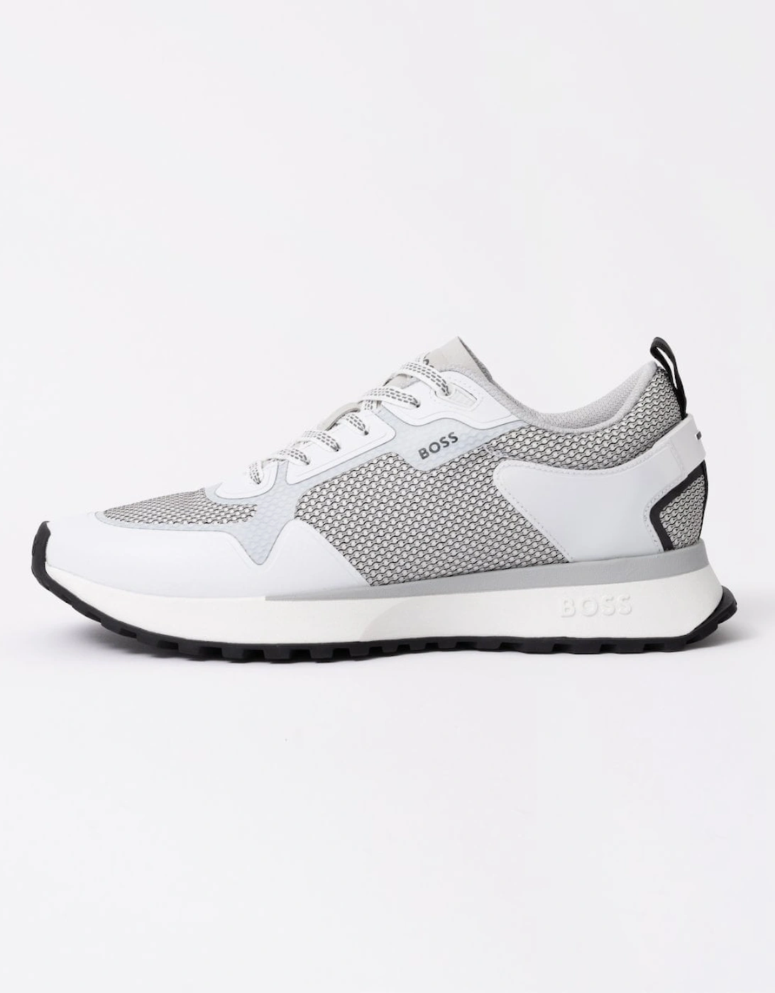 BOSS Orange Jonah Mixed-Material Trainers with Mesh Details and Branding