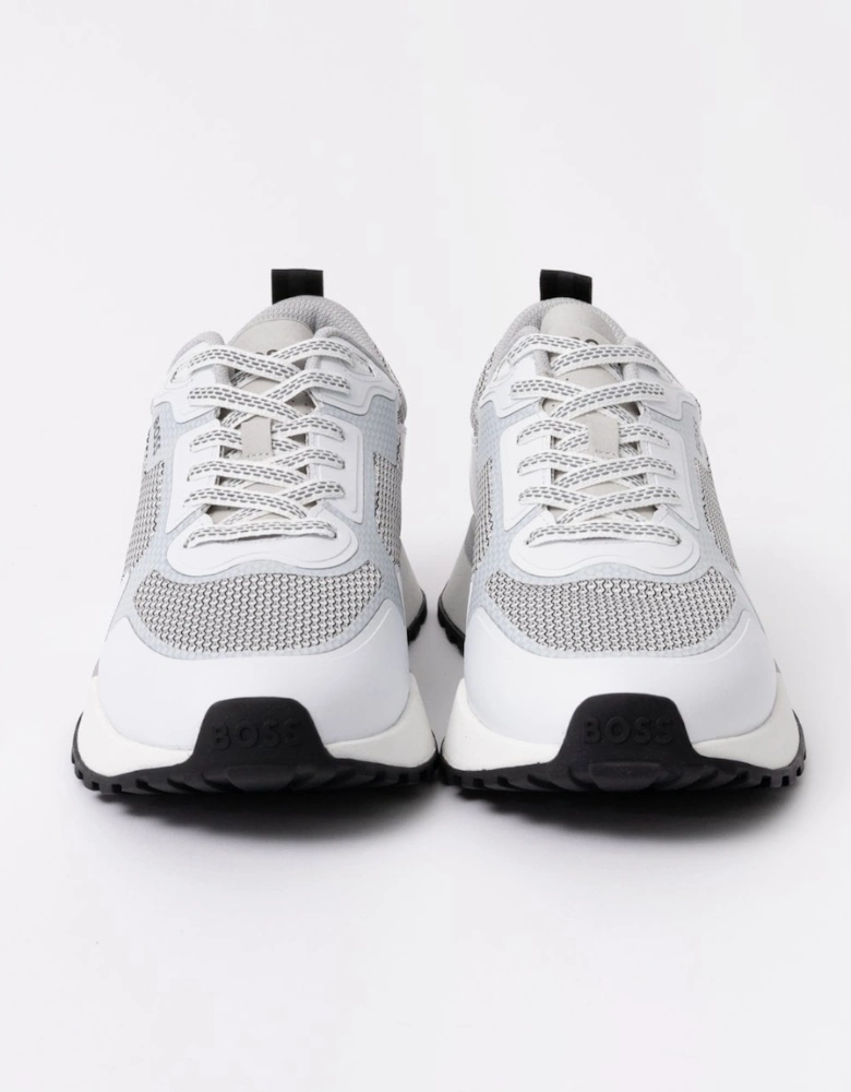 BOSS Orange Jonah Mixed-Material Trainers with Mesh Details and Branding