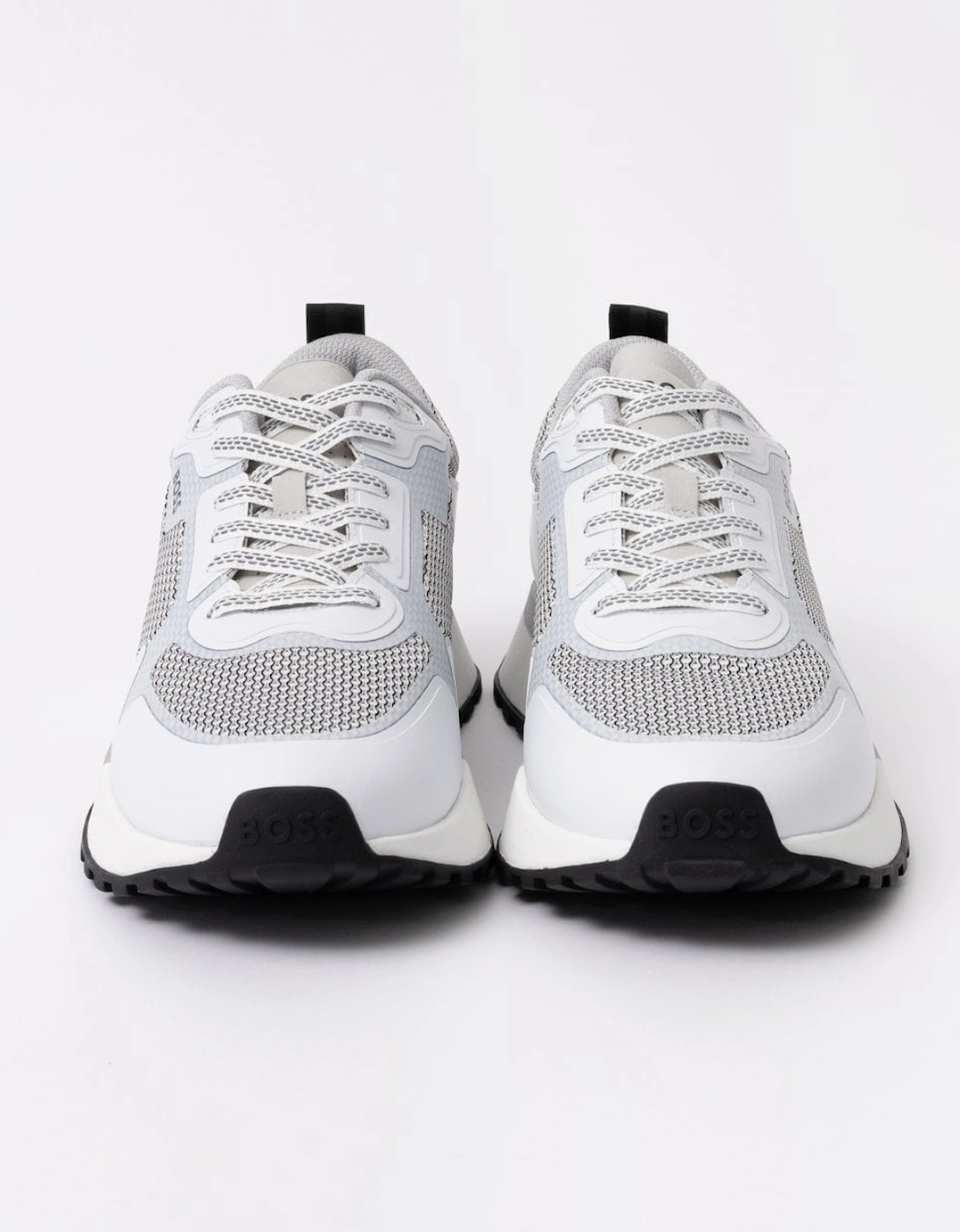 BOSS Orange Jonah Mixed-Material Trainers with Mesh Details and Branding