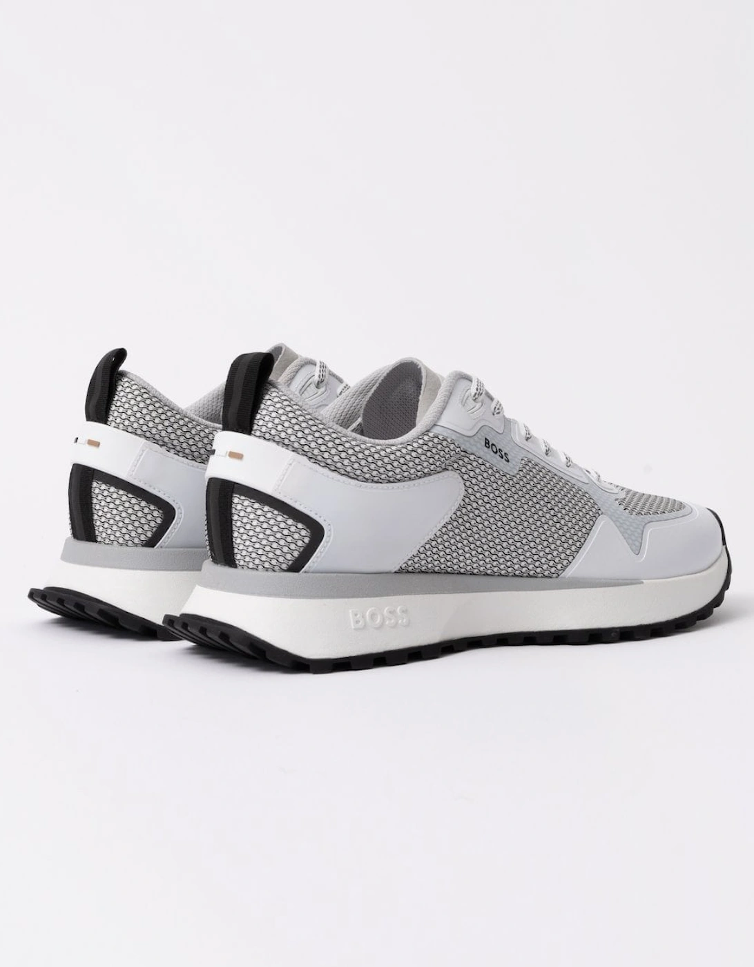 BOSS Orange Jonah Mixed-Material Trainers with Mesh Details and Branding